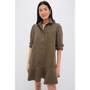 TUCKERNUCK Army Green Chino Callahan Shirt Dress Size M NWT